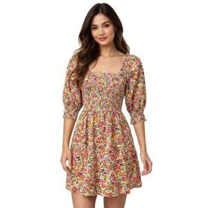 Rixo for Target  Floral Puff Sleeve Smocked Mini Dress XS